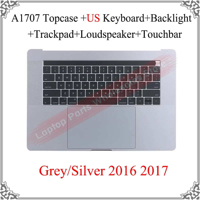 

Original Laptop Topcase For Macbook Pro Retina 15.4" A1707 Top Case US Keyboard Backlight Trackpad Loudspeaker Touchbar Grey