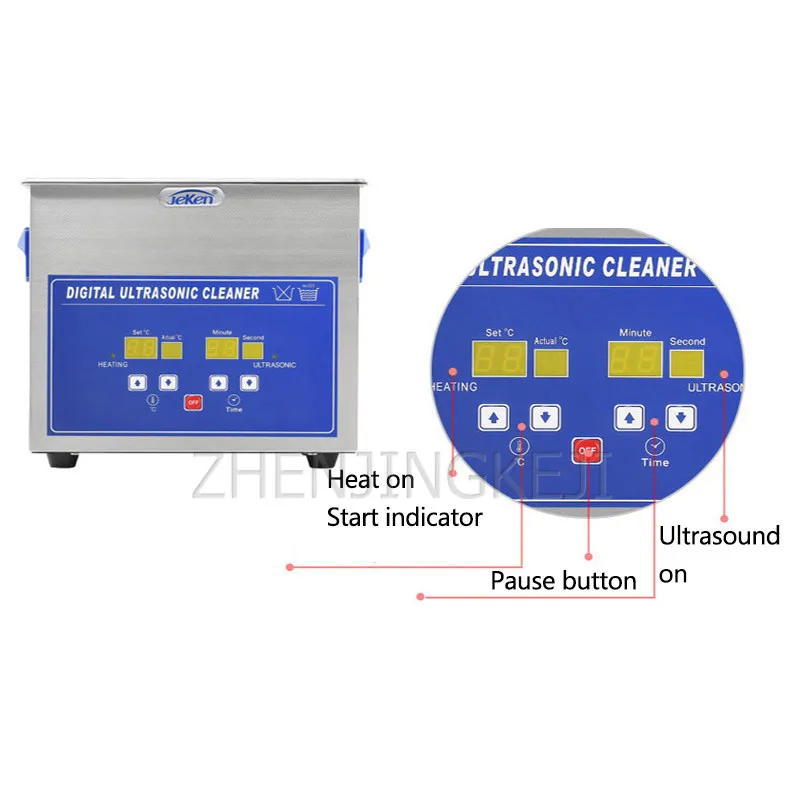 Electric Ultrasonic Cleaner 4.8L 120W Quality Transducer Commercial Wash Machine Spark Plug Screw Nail Dental Tool Cleaning Bath