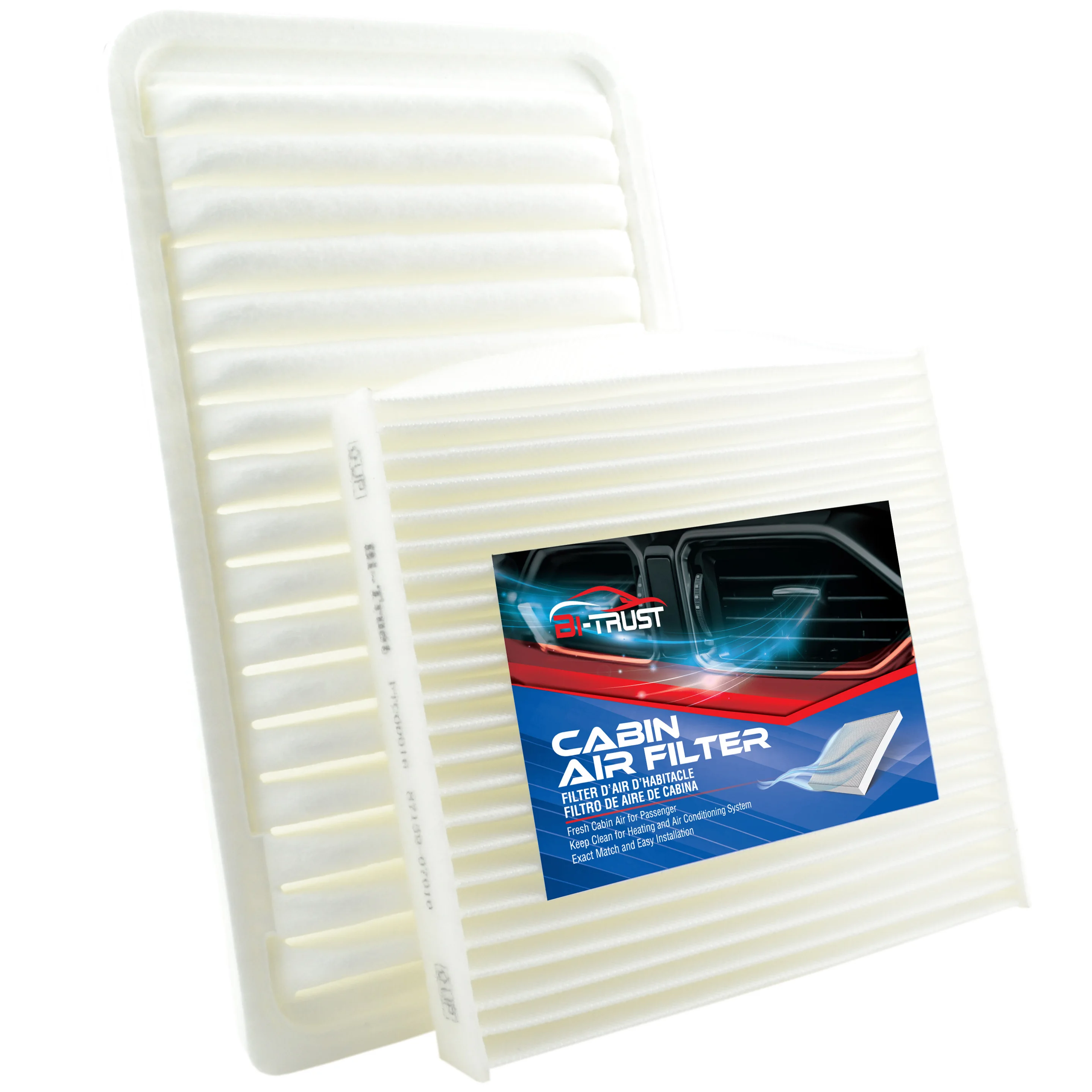 Bi-Trust Engine & Cabin Air Filter for 2009-2013 Toyota Highlander L4 2.7L/2007-2011 Toyota Camry/2004-2005 Toyota Sienna