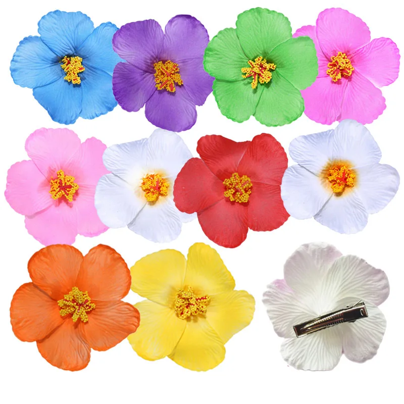 36pcs mixed colors Foam Hawaiian  flower  Hibiscus Flower bridal hair clip