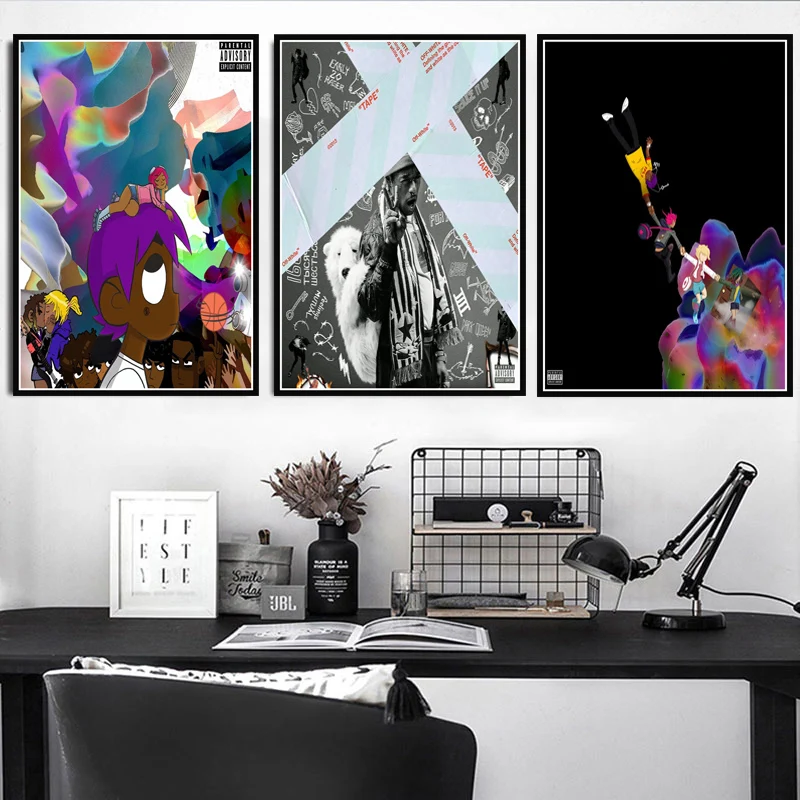 

Poster Prints Art Canvas Painting Lil Uzi Vert Luv Is Rage Rapper Hip Hop Music Album Star Wall Pictures Living Room Home Decor