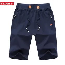 FGKKS Quality Brand Men Casual Shorts New Summer Male Fashion Casual Short Men's Solid Color Fitness Breathable Shorts