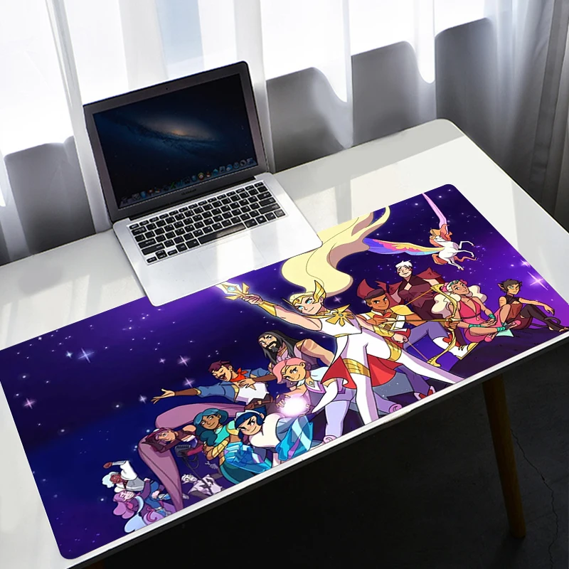 

Anime She-Ra And The Princesses Of Power Gaming Large Mouse Pad Computer Mousepad Lock Edge Keyboard Desk Mat Pc Gamer Complete