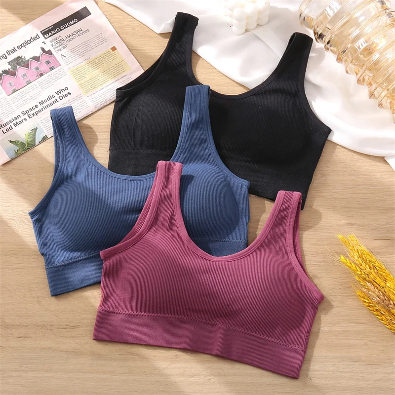 Women Tank Tops Streetwear Push Up Cropped Top for Female Lounge Solid Color Casual Sexy Lingerie Wirefree Camisole Fashion Girl