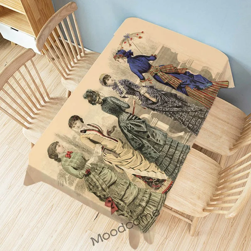 Royal Anicent Europe Victorian Era Fashion Elegant Lady Woman Luxury Poster Art  Desk Cover Linen Table Cloth Art Wall Tapestry