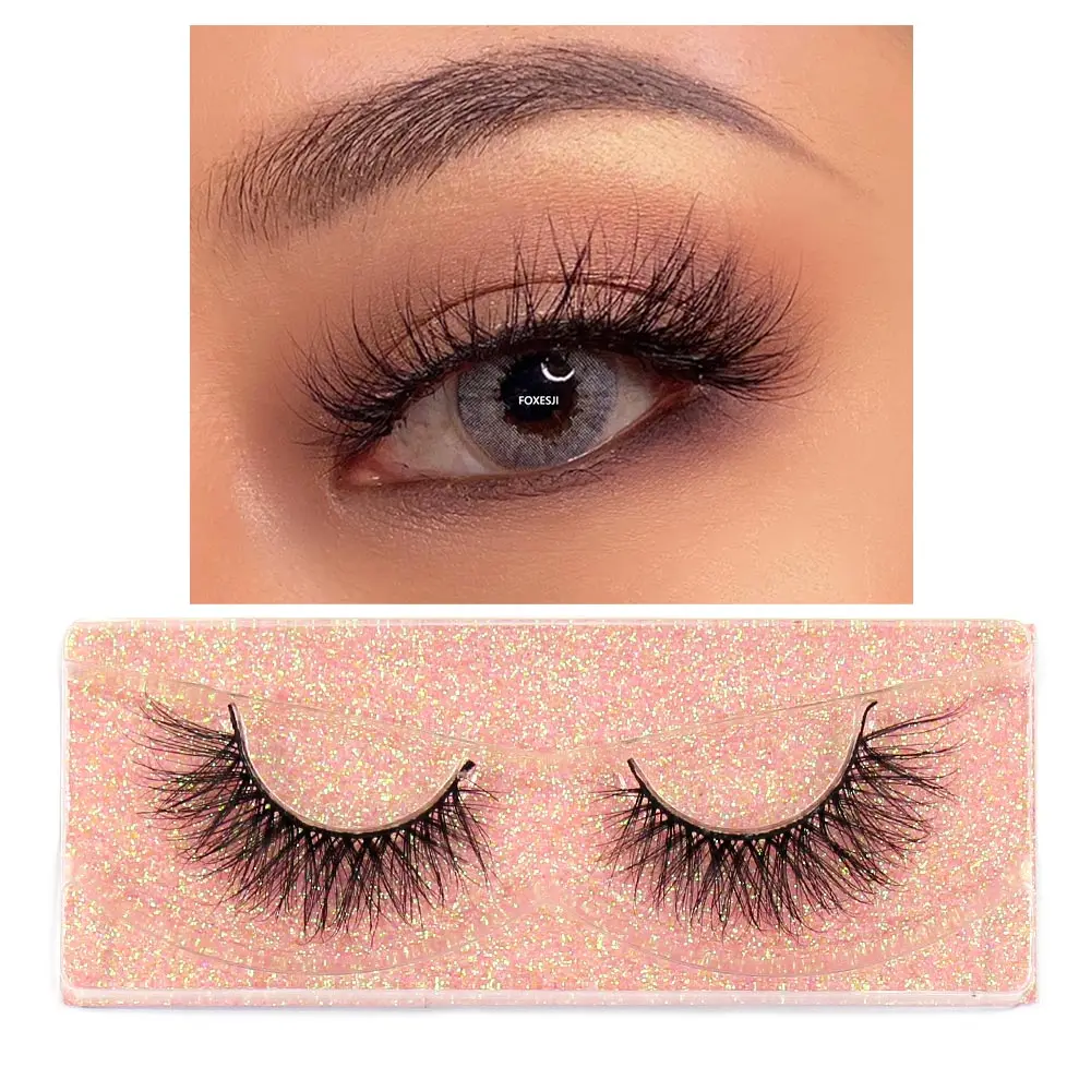 FOXESJI 3D Nerz-Wimpernbüschel Flauschige Dichte Streifenwimpern Verlängerung Hochvolumige Falsche Wimpern Natürliche Weiche Nerzwimpern – Detail 26