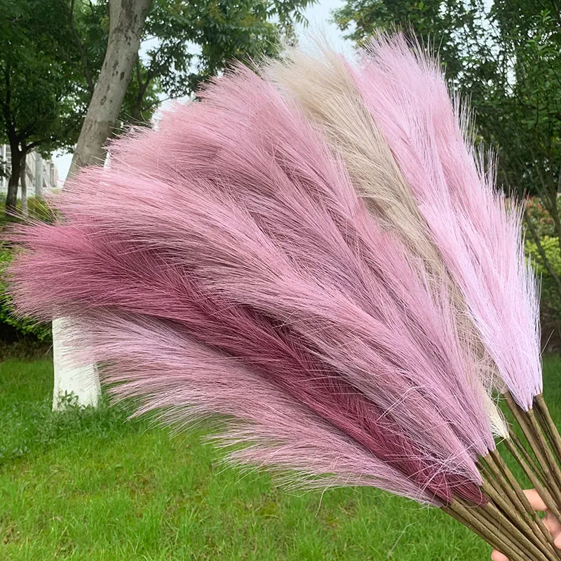 1Pcs 98cm Faux Pampas Grass Dried Reed Artificial Flowers For Home Room Vase Ornaments Wedding Birthday Party Decor Fake Plants