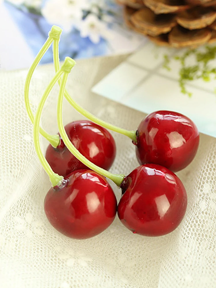 Alat Peraga Fotografi Ceri Tiruan Model Buah Buatan Alat Peraga Backbrop Studio Foto Aksesori Fotografi untuk Pengambilan Gambar Makanan