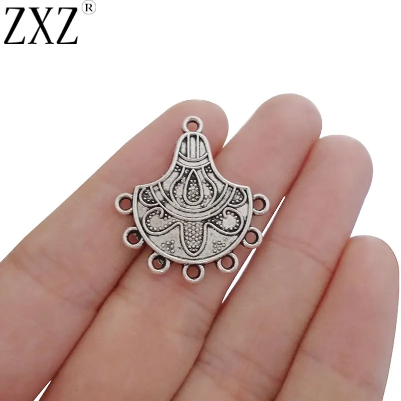 ZXZ 10pcs Boho Chandelier Multi Strand Connector Charms Pendants For Necklace Earring Jewelry Making Findings