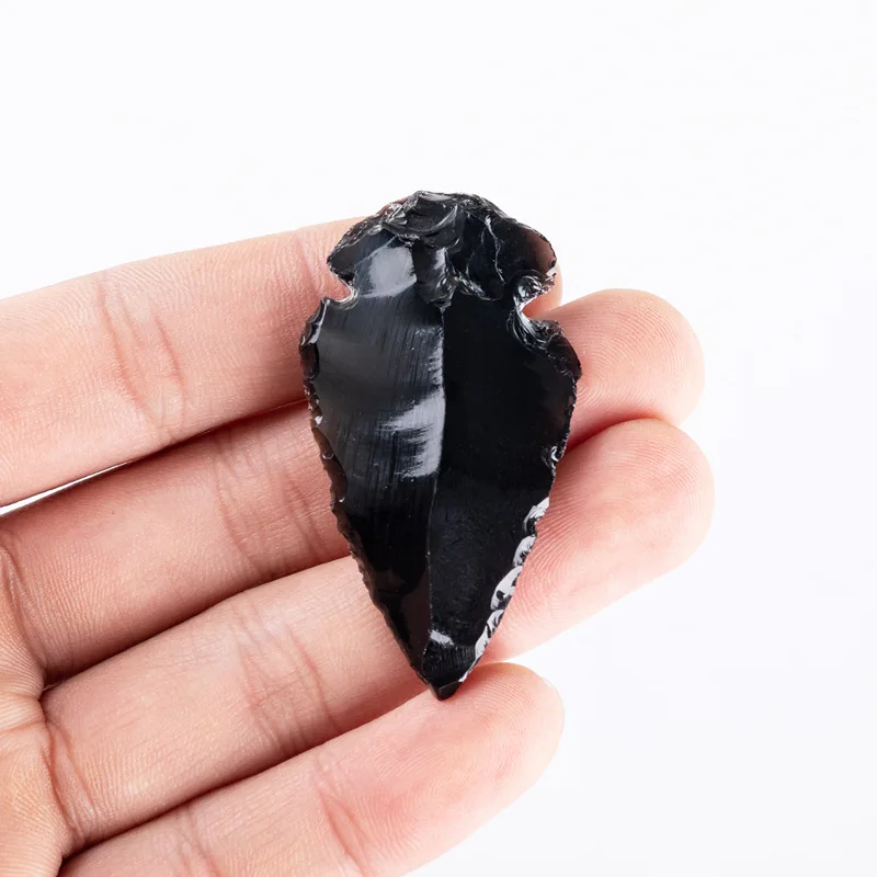 3PCS Natürliche Pfeil Obsidian Quarz Material Böse Geist Kristall Wohnkultur Reiki Healing Energie Stein DIY Schmuck Machen – Detail 4