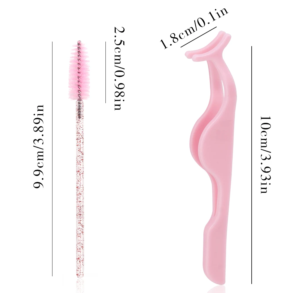 24 قطعة من البلاستيك جلدة الملقط كليب كاذبة رمش تمديد قضيب الشعر الملقط 100 قطعة المتاح فرش عصي الماسكارا أدوات
