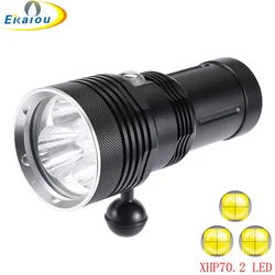 New 3xXHP70.2 LED Professional Diving Flashlight 200M Waterproof Underwater Dive Torch Lamp Outdoor Catch Fish Light