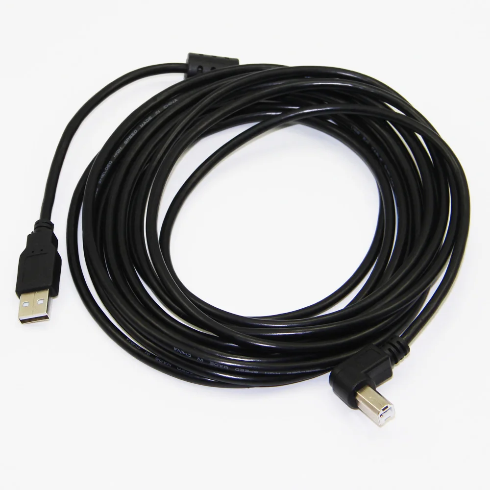 Bochara 90degree USB 2.0 Printer Cable Type A Male to Type B Male Foil+Braided Shielded 30cm 50cm 1m 1.5m 1.8m 3m 5m