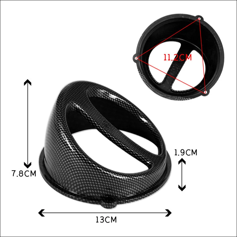 1PC Motorcycle Fan Cover Black Silver Carbon Fiber Air Scoop Cap Mid-Frame Air Deflector Moto DIY Accessories