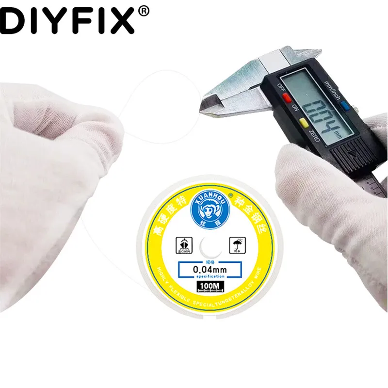XUAN HOU 0.035/0.04/0.05/0.06/0.08MM * 100M złoty drut do ekranu LCD telefonu ekran dotykowy linia cięcia Separator Separator Repair Tool