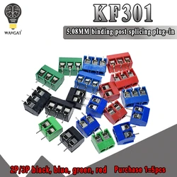 20PCS KF301-2P KF301-3P KF301-5.0-2P KF301 2Pin 3Pin Screw 2Pin 5.0mm Straight PCB Screw Terminal Block Connector Blue Red green