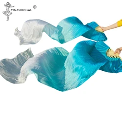 Hot Sell Cheap Kids Women Belly Dancing Fan Veils Gradient Color Dancer Practice Imitation Silk Fan 1pair Long 120/150/180cm