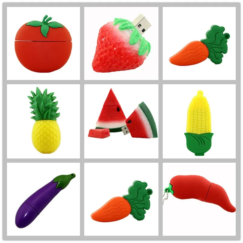 

Cartoon Food Fruit Banana Corn Pen Drive 4GB 8GB USB Flash Drive 64GB Usb 2.0 Strawberry Watermelon Memory Stick U Disk PenDrive