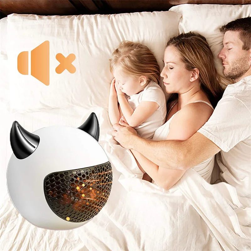 Mini Portable Electric Fan Heaters 500W PTC Fast Heating for Indoor Office Kitchen Bedroom Winter Heater High Efficiency QN25