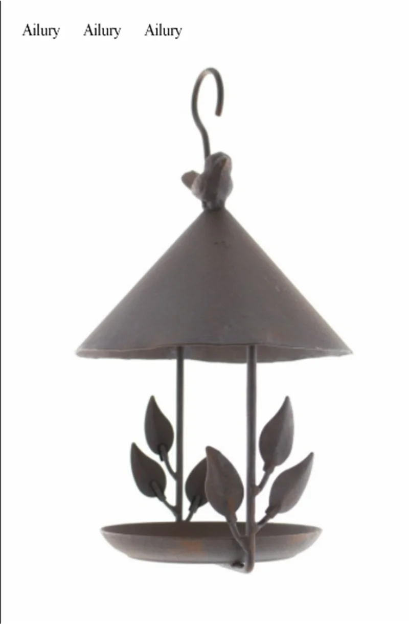 Old Iron House Bird Feeder Craft Ornaments Pendant Outdoor Animials Garden Decoration,High Quality Crafts