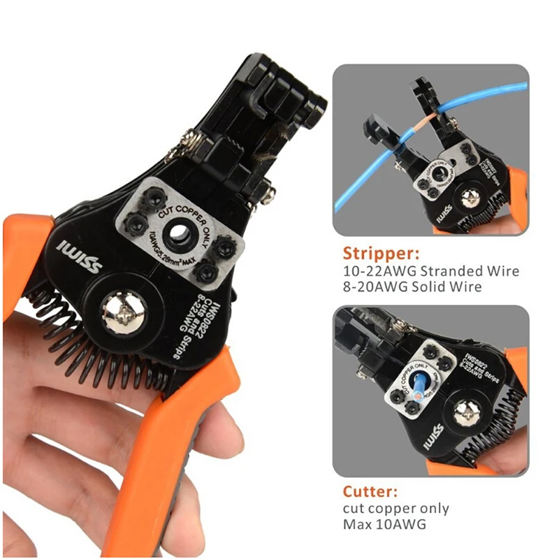 IWS-0822 IWISS плоскогубцы автоматические плоскогубцы для зачистки проводов многофункциональные электрик резак провода кабеля 0,3-8 мм ² ручной инструмент