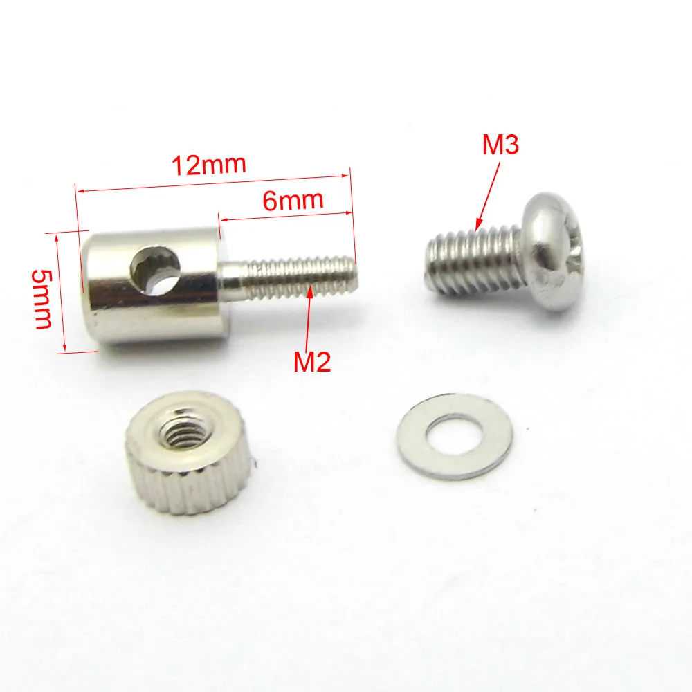 1Set M2 Ball Head Tie Rod End + Linkage Stopper Adjuster + Servo Push Pull Rod for RC Boat Marine Boat Model