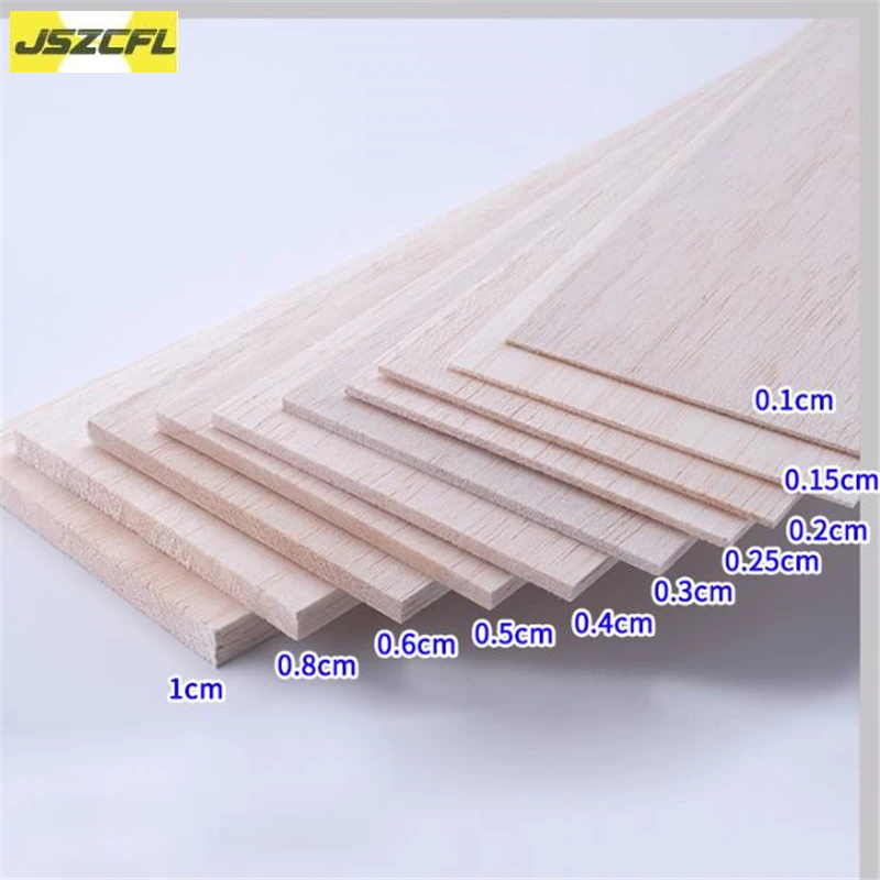 5pcs/Set Size 100X500MM Wooden Plate Balsa Wood Sheets for DIY House Ship Aircraft Boat Model Toys Craft thickness 1.5-10MM