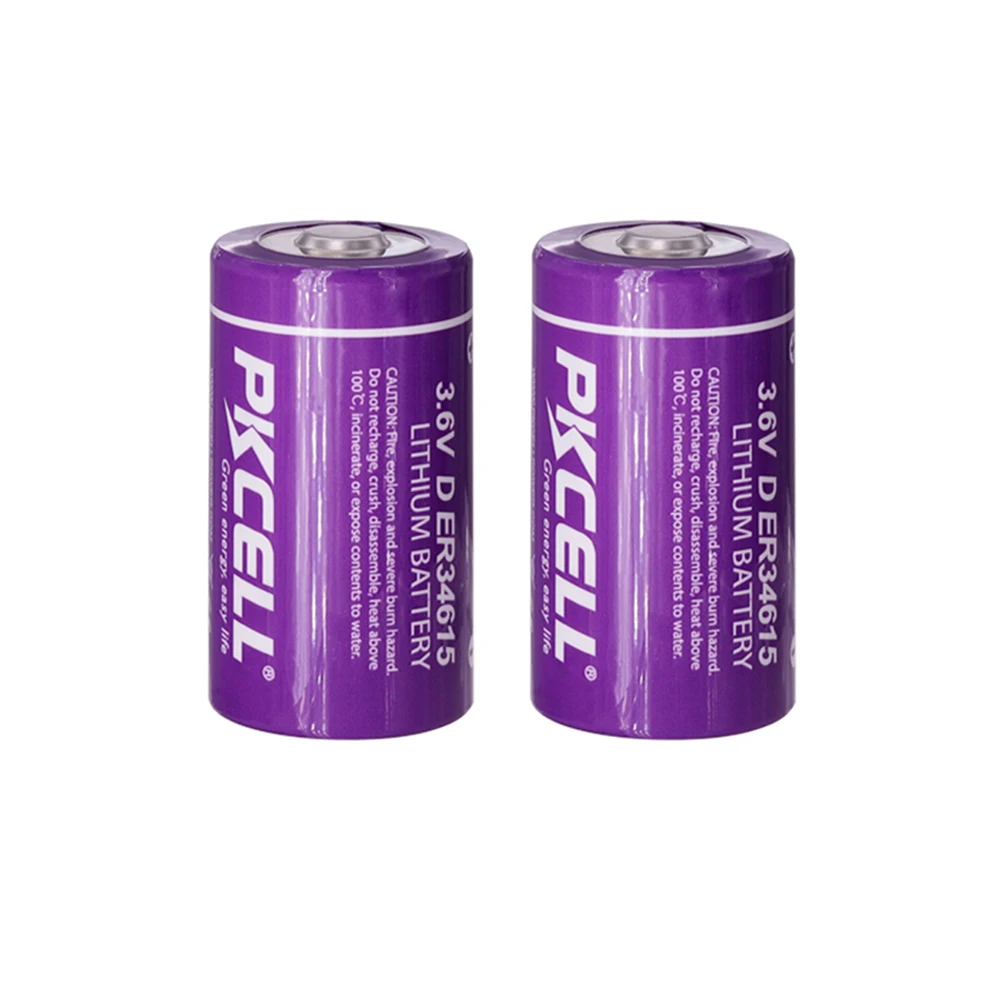 4Pcs PKCELL 19ah ER34615 34615 3.6V Size 34.2X61.5mm 19000MAH Non-rechargeable D LiSOCl2 Batteries  lithium batteriesfor 10years