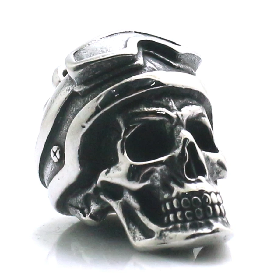 Men\'s 316L Stainless Steel Cool Skull Pilot Style Pendant Newest Gift