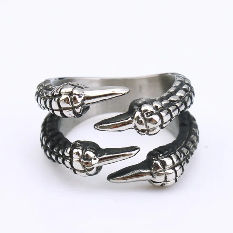 Vintage Animals Dragon Claw Ring Men Women Punk Hip Hop Opening Adjustable Fashion Personality Gothic Rings Jewelry Gift