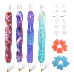 Handmade Resin 5D Diamond Painting Art Drill Pen Stylus Kit Tool Accessories and Diamond Paint Art Pen Tips Heads Placer and Wax