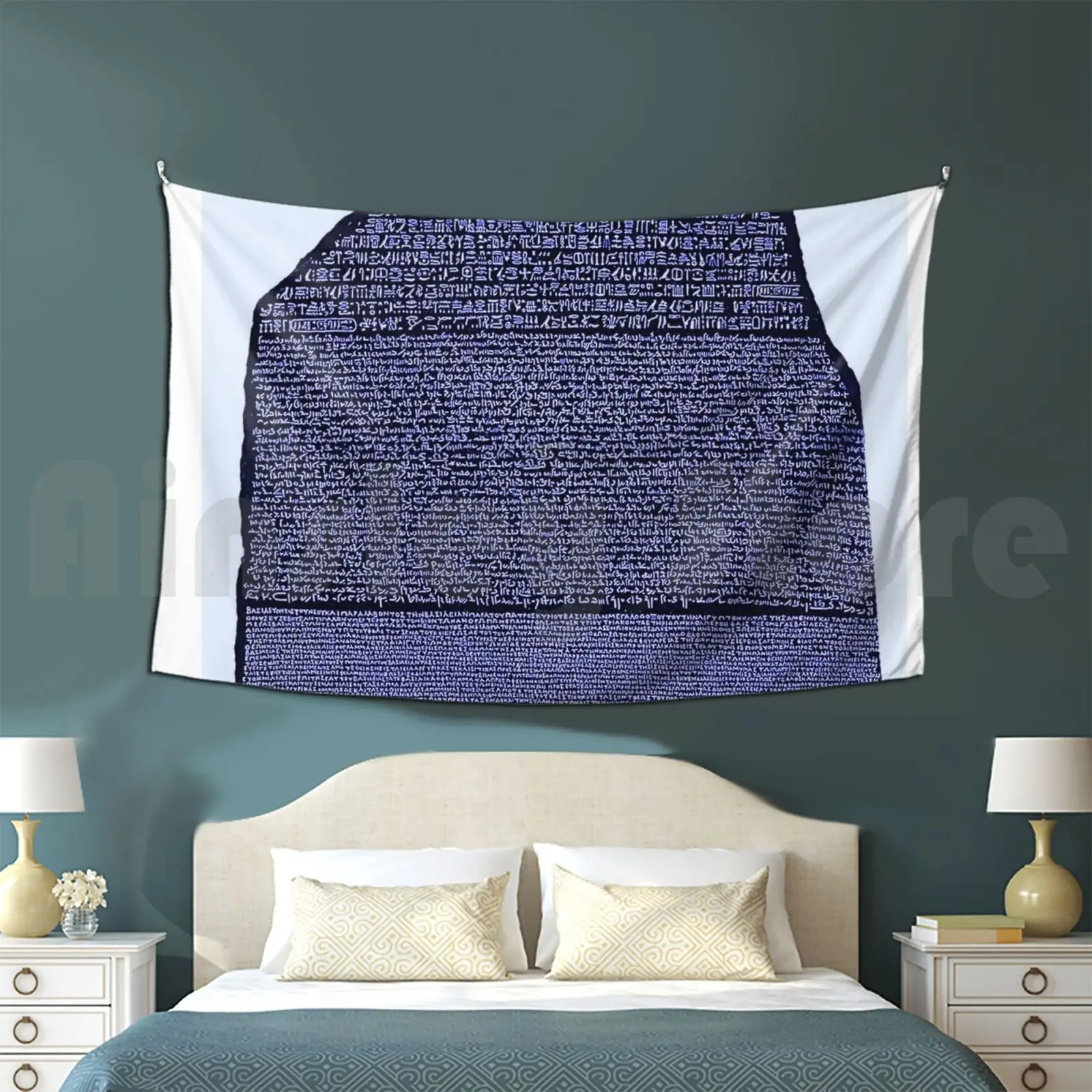 The Rosetta Stone Blue Tapestry Living Room Bedroom Ommik Case Cool Funny Blue Black Cover Geek Red Green White Egypt