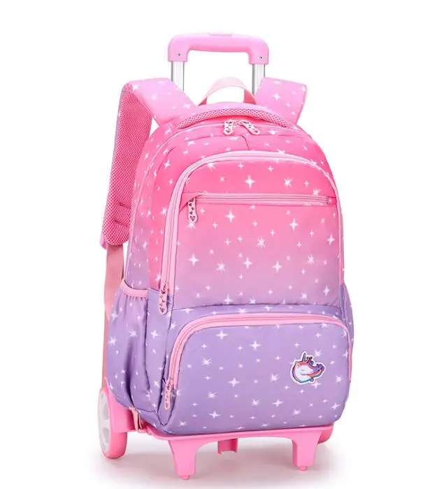 Mochila escolar con ruedas para niñas y niños, morral con ruedas