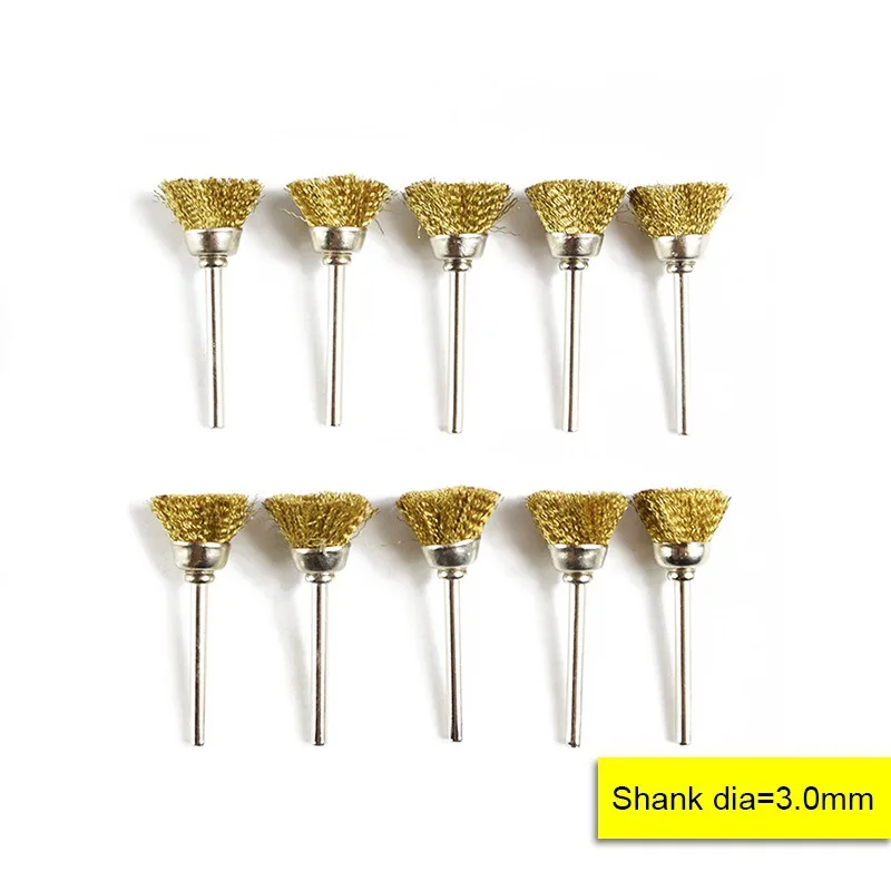 

10pcs15mm Brass Wire Wheel Brushes for Rotary Tool Polishing Brush Accessories