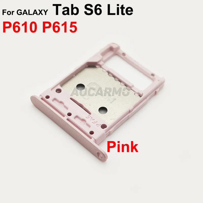 Aocarmo para Samsung GALAXY Tab S6 Lite P610 P615 4G Lte soporte MicroSD Nano Sim tarjeta bandeja ranura pieza de repuesto