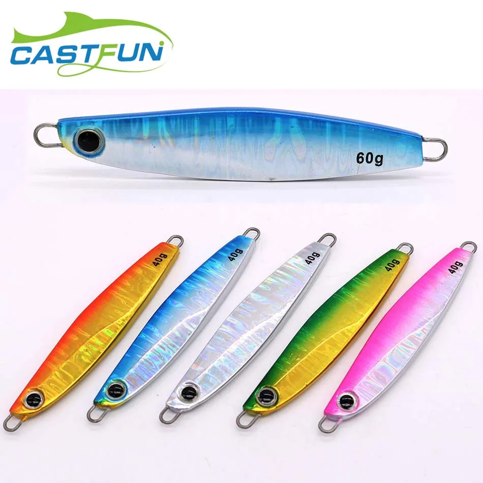 CASTFUN Casting Jig Lures 30g 60g Jigging Lure Slow Jig Metal Jig Tuna Lures Cheap Fishing Tackle Saltwater