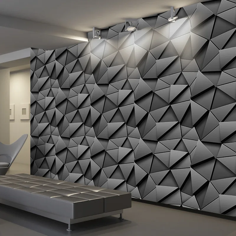 

Modern Abstract Geometric Wall Paper 3D Three-dimensional Metal Plates Creative Photo Wallpapers for Bedroom Wall 3D