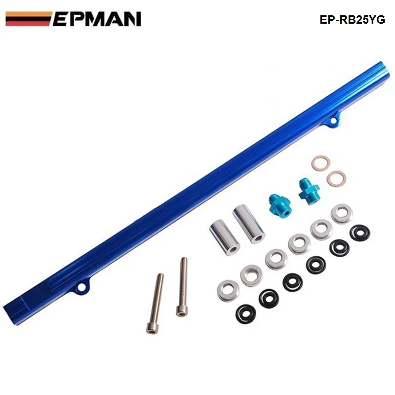 Aluminium Billet Top Feed Injector Fuel Rail Turbo Kit Blue High Quality For Nissan Skyline RB25 ECR33 EP-RB25YG