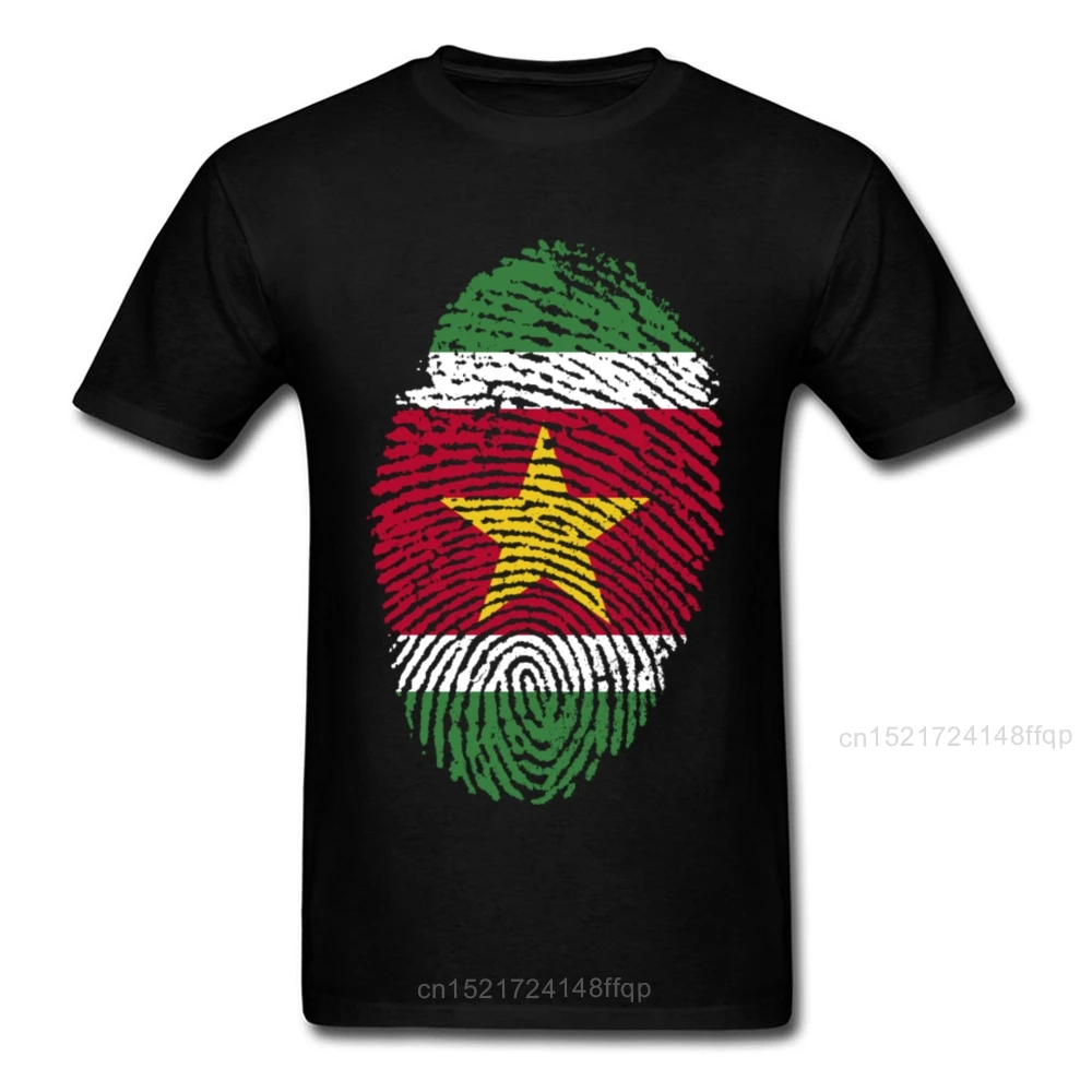 

Trendy Men T Shirt Suriname Flag Fingerprint T-shirt Vintage Black Clothing Hipster Tops Team Tee Custom Tshirt Wholesale