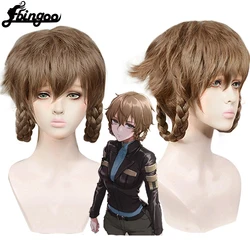 Ebingoo peruka syntetyczna Steins Gate 0 John Titor Hashida Suzu Amane Suzuha krótka pleciona Cosplay peruka z grzywką na impreza przebierana