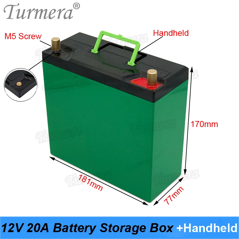 Turmera 12v 20ah caixa de armazenamento de bateria de fonte de alimentação ininterrupta para 20*32700 3.2v lifepo4 bateria e 56*18650 baterias de lítio