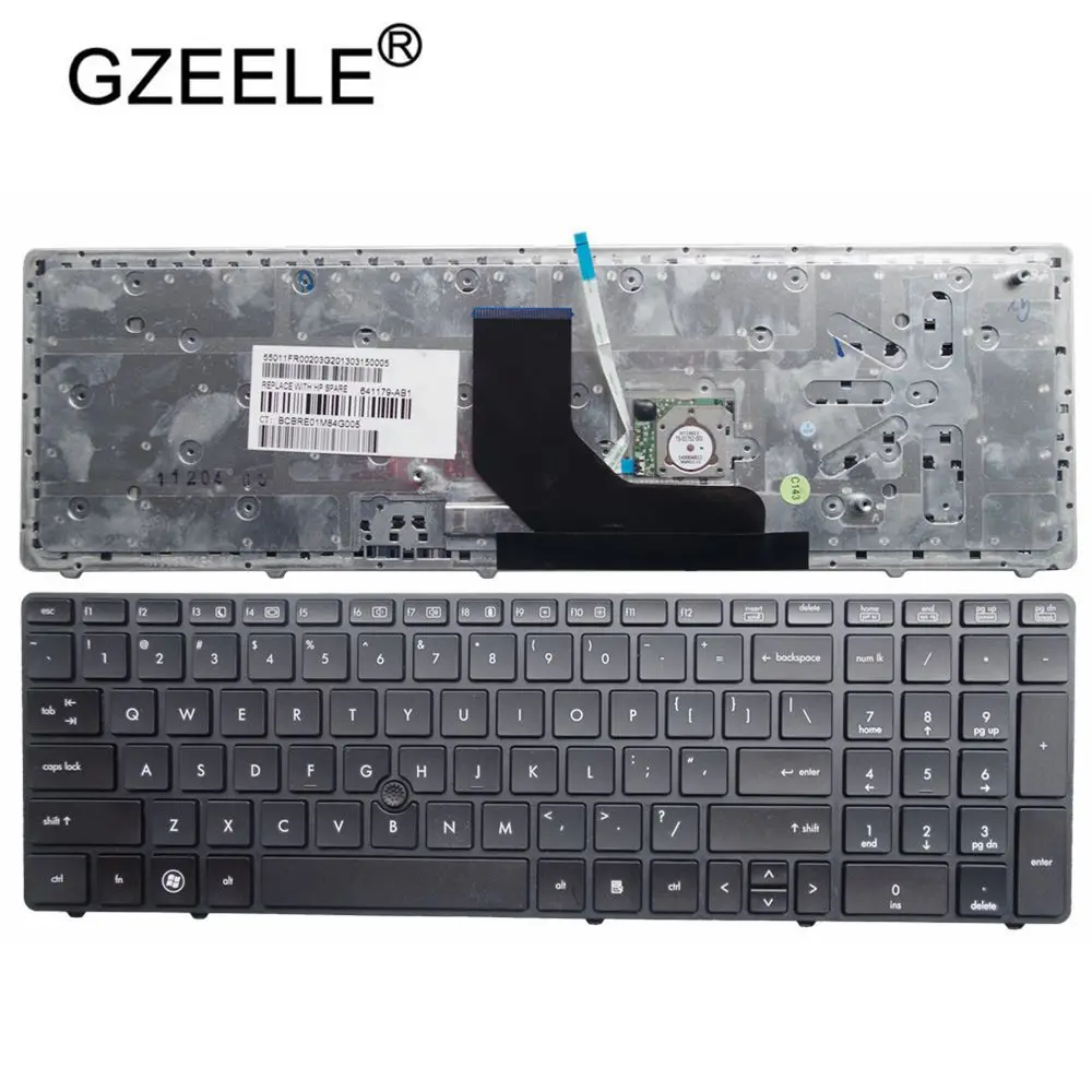 New English Keyboard for HP EliteBook 8560p 8570P 8560B 6560b 6565b 6560P 6570b US laptop keyboard with border with pointing