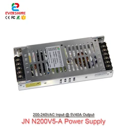 G-energy N200V5-A Slim 200V-240V AC Input 5V 40A 200W Output LED Display Power Supply 30mm Thickness