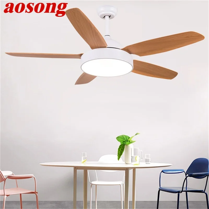 AOSONG Modern Simple Ceiling Fan Light Remote Control 52