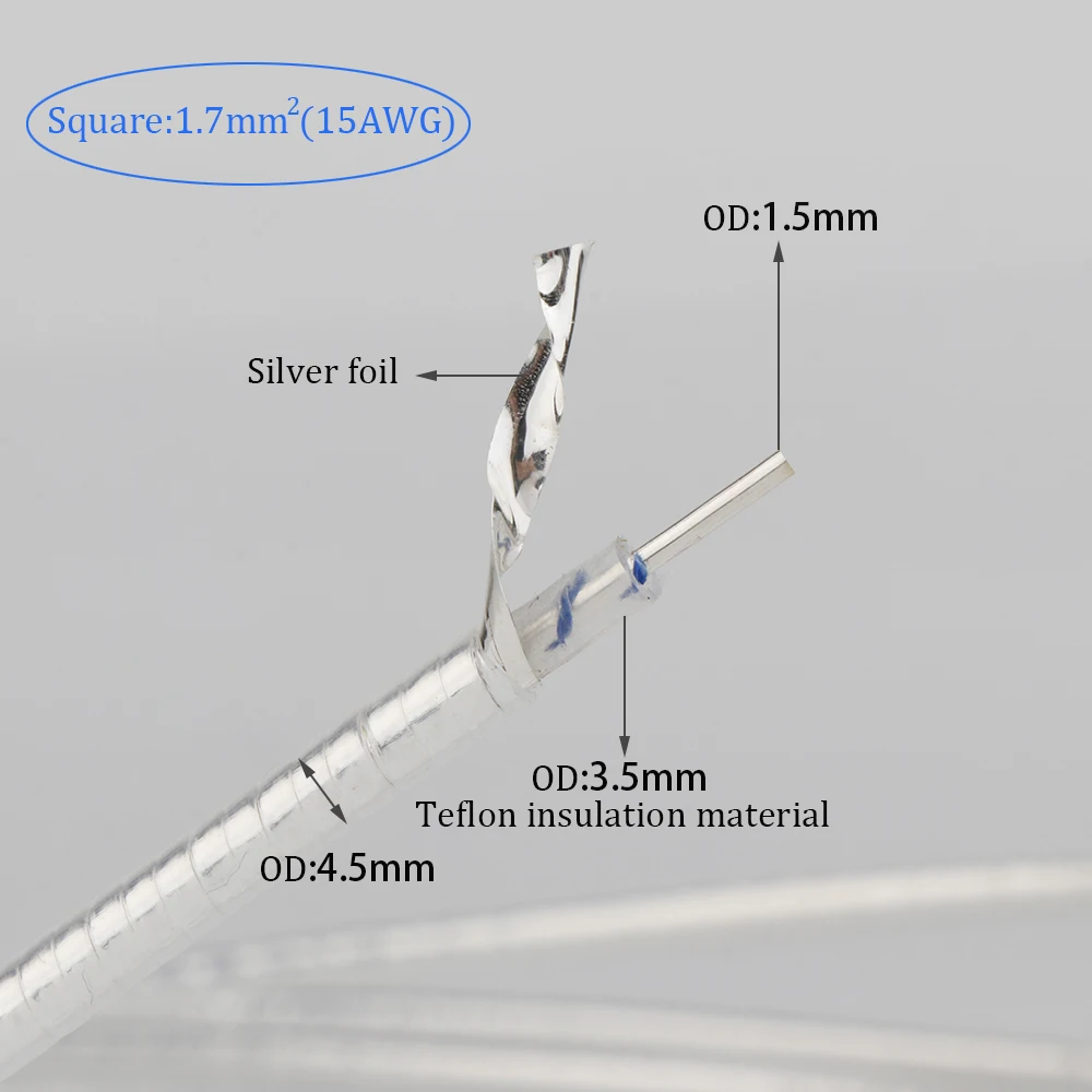 15AWG Silver Plated Jumper Cable Handmade DIY Hifi Audio Cable Video Extend Cable Audio Bridge Cable Bulk Cable