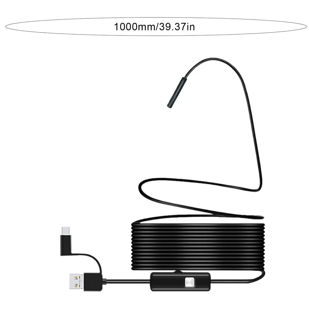 Hot 7.0mm Endoscope Camera HD USB Endoscope With 6 LED 1~10m Cable Waterproof Inspection Borescope For Android PC Type-c