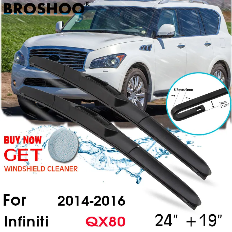 

Car Wiper Blade Front Window Windscreen Windshield Wiper Fit Blades Accessories For Infiniti QX80 24"+19" 2014-2016