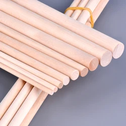 5pcs Round Wooden Stick 30cm Birch Wood Rods Wooden Craft Toy Model Building Material Construction Set