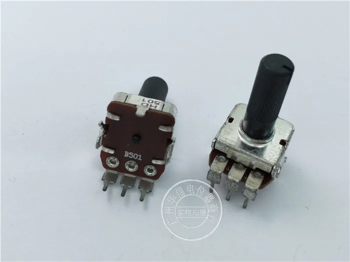 6pcs FOR HD 12-type horizontal square potentiometer B501 B500 ohm / handle length 18MM / fine flower axis