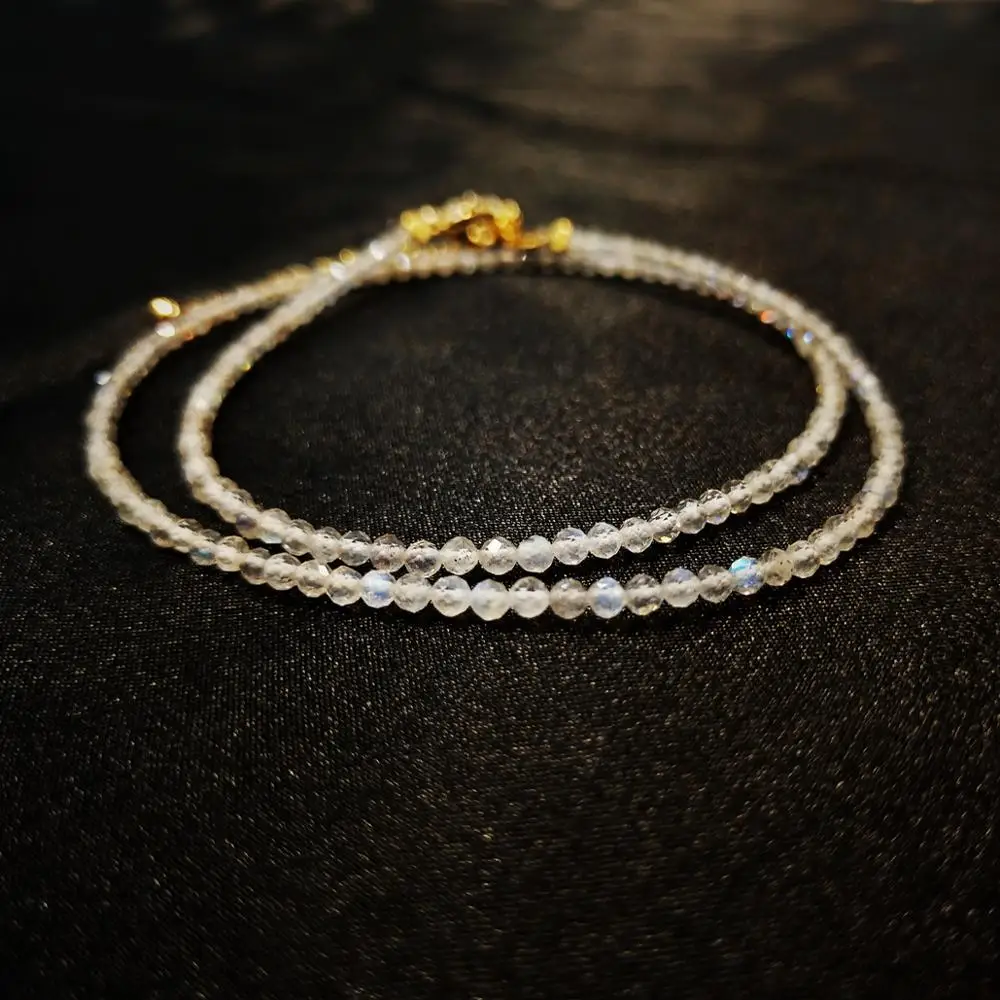 Lii Ji Labradorite Choker Necklace 40-45cm Bohemian Hawaii Clavicle Jewelry Nice gift for Women or Men Dropshipping